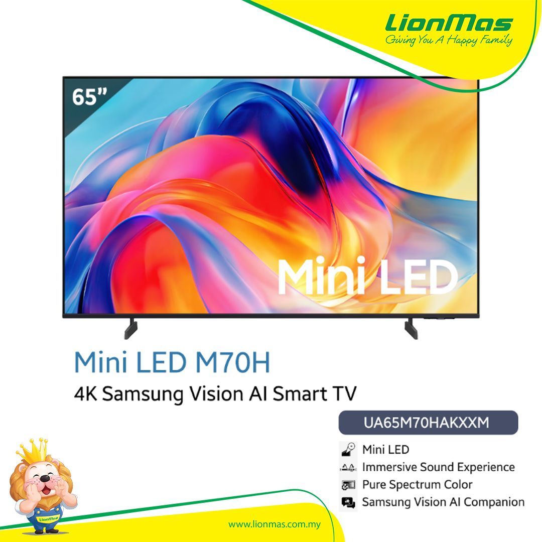 SAMSUNG 65″ M70H Mini LED 4K Vision AI Smart TV UA65M70HAKXXM