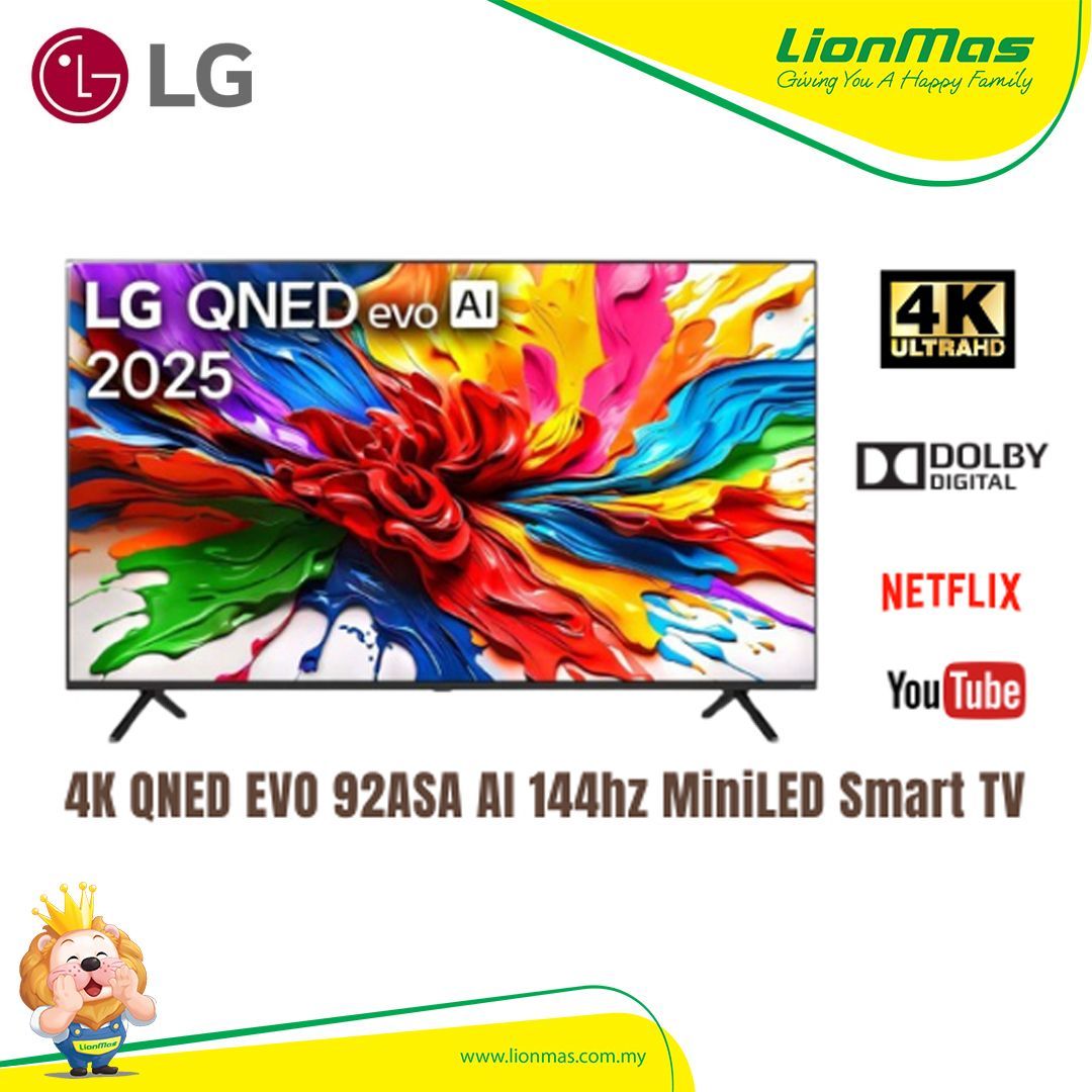 LG QNED92ASA 65” 4K UHD Smart TV AI TV | Mini LED | 65QNED92ASA LG QNED92ASA 65” 4K UHD Smart TV AI TV | Mini LED | 65QNED92ASA