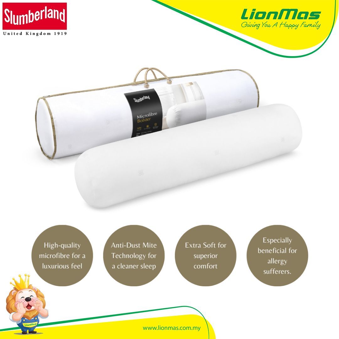 Slumberland Microfibre Bolster - Extra soft with Anti-dust mite Technology [FREE DELIVERY]