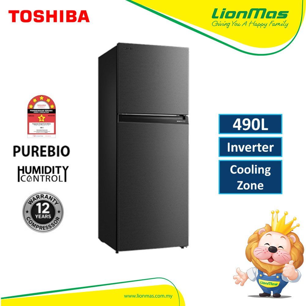 Toshiba GR-RT559WE-PMY(06) 490L Inverter Refrigerator Fridge Peti Sejuk