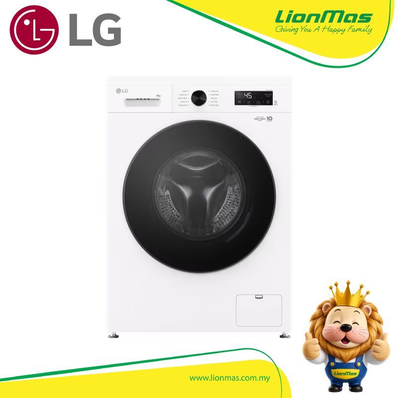LG 8kg Front Load Washer with 6 motion Inverter Direct Drive