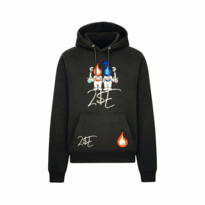 Red Flame Astro and Blue Star Hoodie