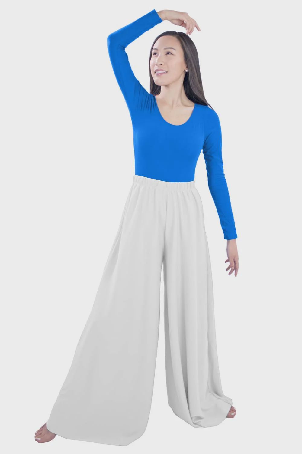 Basic Moves Adult Palazzo Pants, Size: S/M, Colour: White