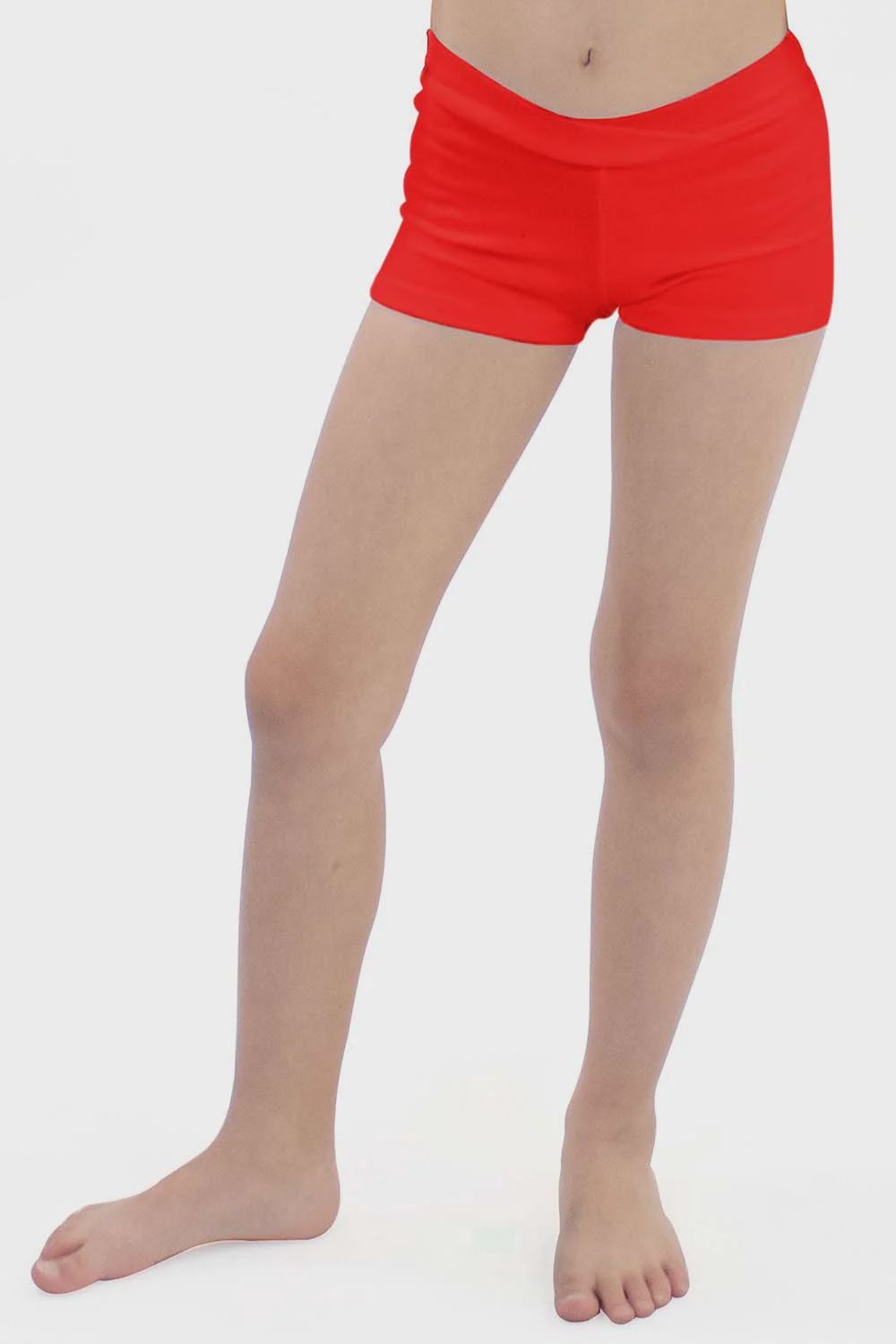 Basic Moves Child Micro Nylon V-Front Short, Size: Medium, Colour: Red