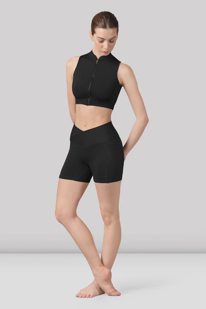 Zip front crop top