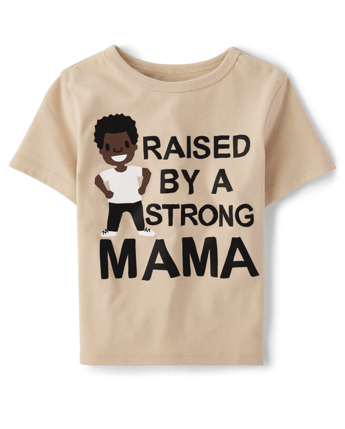 Baby And Toddler Boys Raised Strong Graphic Tee - Toast