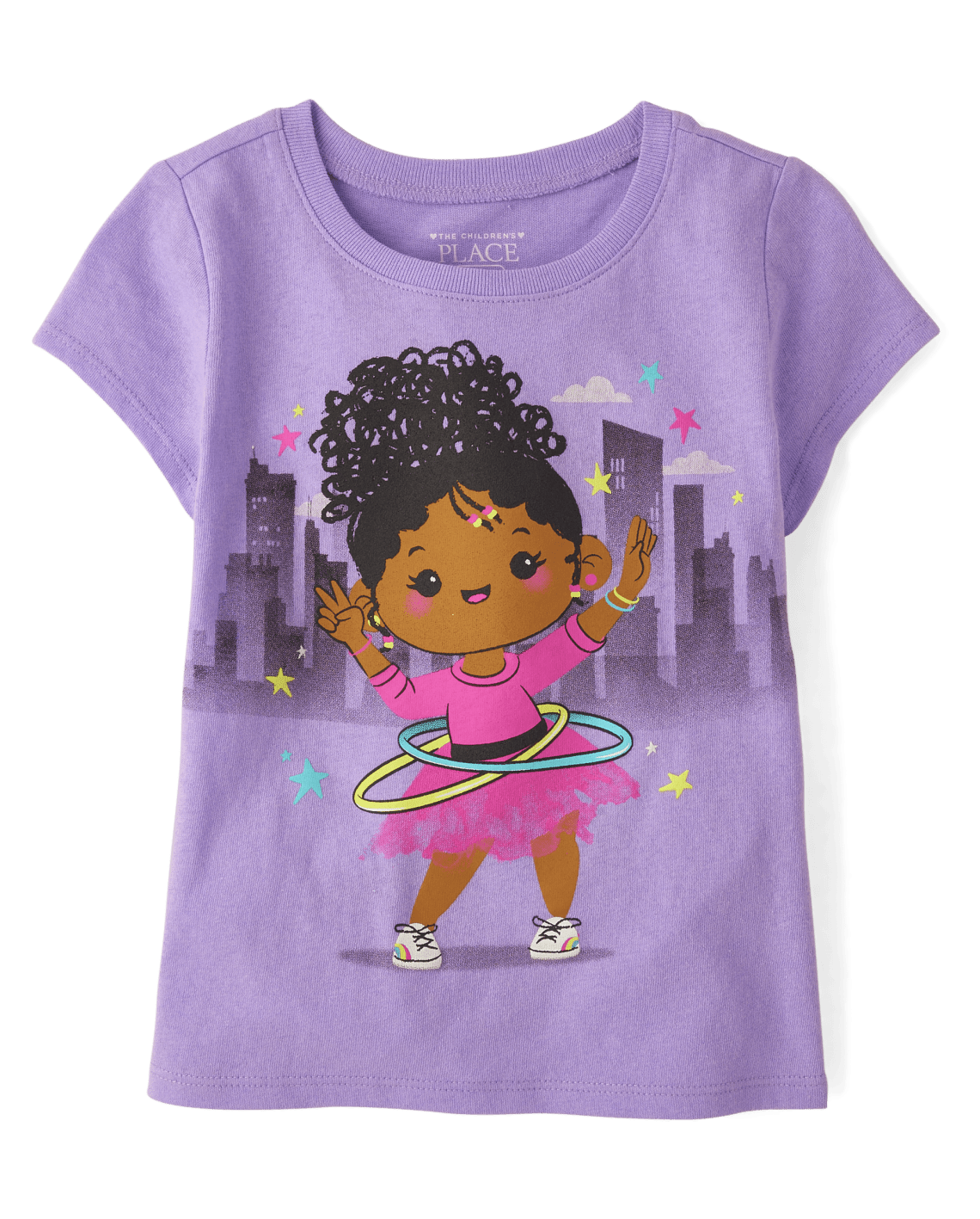 Baby And Toddler Girls Hula Hoop Girl Graphic Tee - Purple Prose