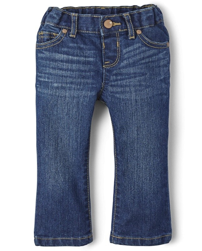 Baby And Toddler Girls Stretch Bootcut Jeans
