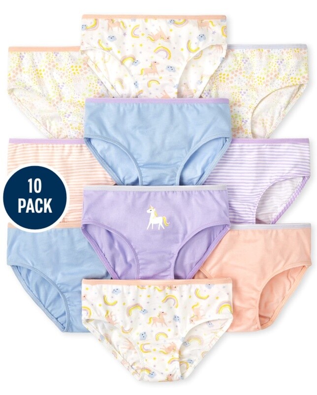 Toddler Girls Unicorn Briefs 10-Pack - Pink Cloud