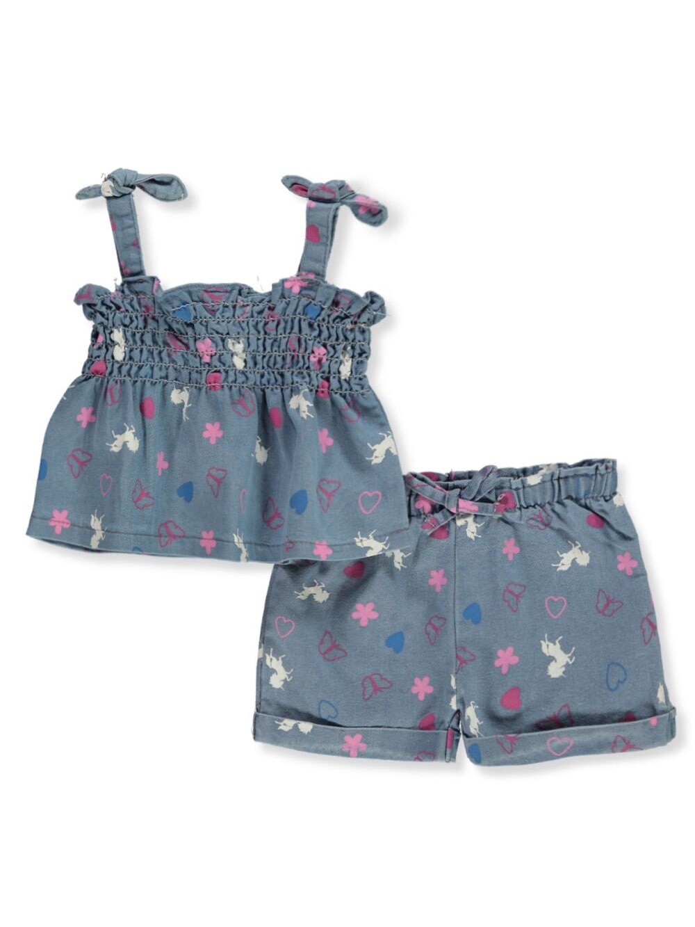 Mama&#39;s Mini Baby Girls&#39; 2-Piece Star Unicorn Shorts Set Outfit