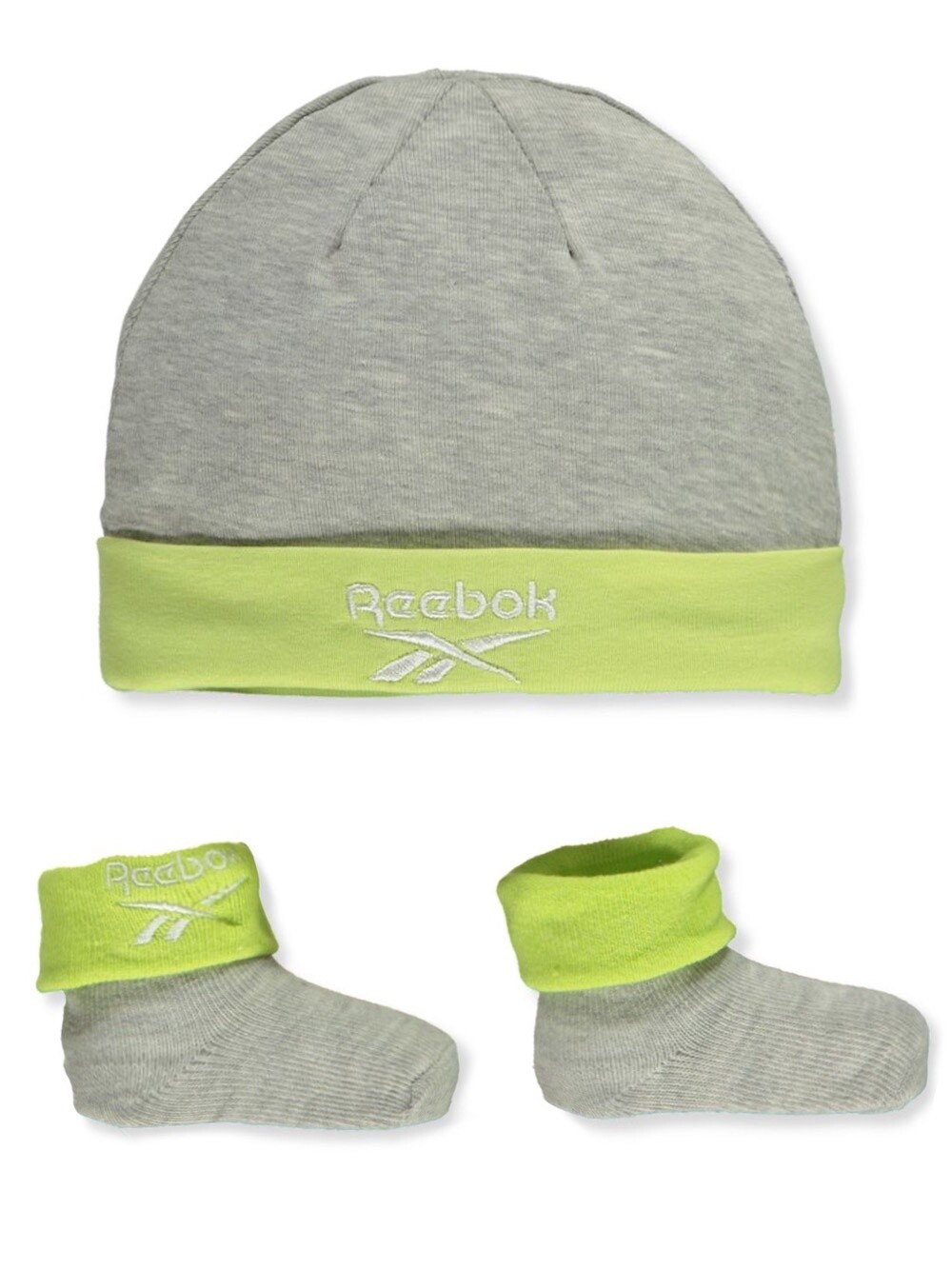 BABY BOYS&#39; 2-PIECE HAT &amp; BOOTIES SET- Heather Grey