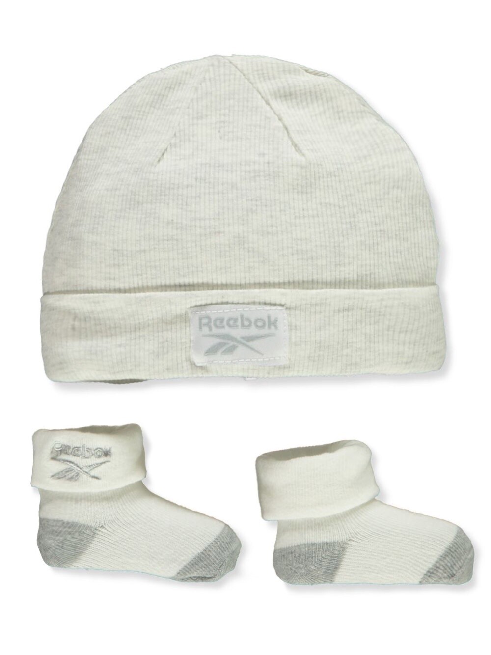 BABY BOYS&#39; 2-PIECE HAT &amp; BOOTIES SET- Grey