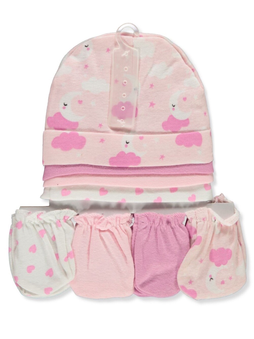 BABY GIRLS&#39; 8-PIECE CAP &amp; MITTS SET