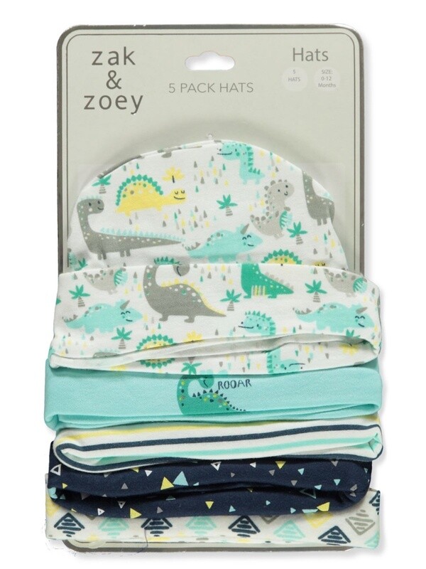 ZAK & ZOEY 5-PACK DINO HATS