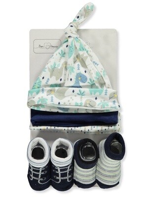 BABY BOYS&#39; 5-PIECE BOOTIES &amp; HATS SET