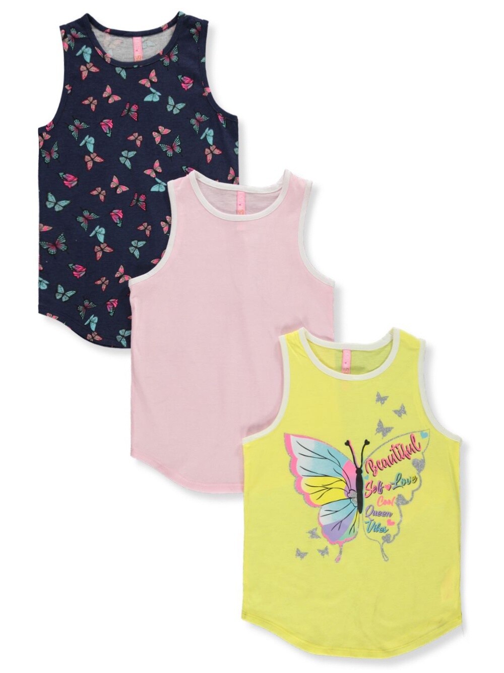 Dreamstar Girls&#39; 3-Pack Butterfly Tank Tops