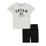 Brooklyn Vertical Boys' 2-Piece Dream Denim Shorts Set Outfit
