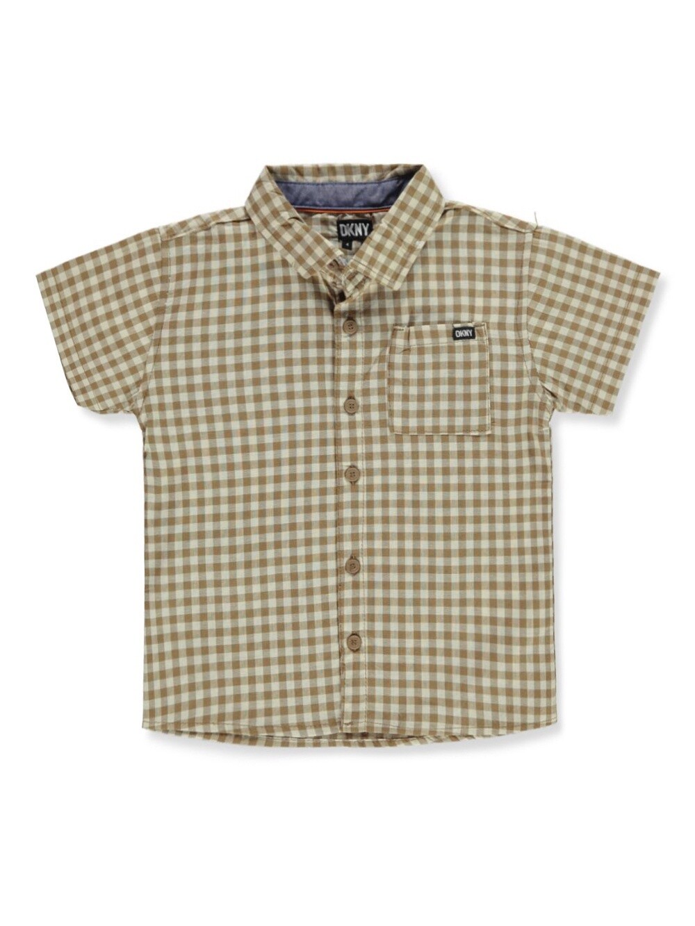 BOYS' WOVEN BUTTON-UP SHIRT- Khaki