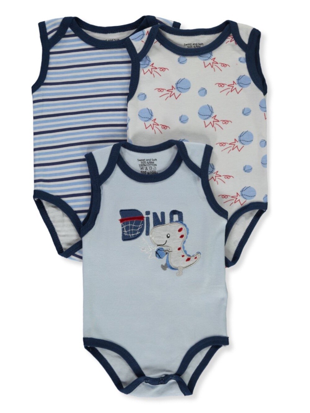 BABY BOYS&#39; 3-PACK DINOS BODYSUITS