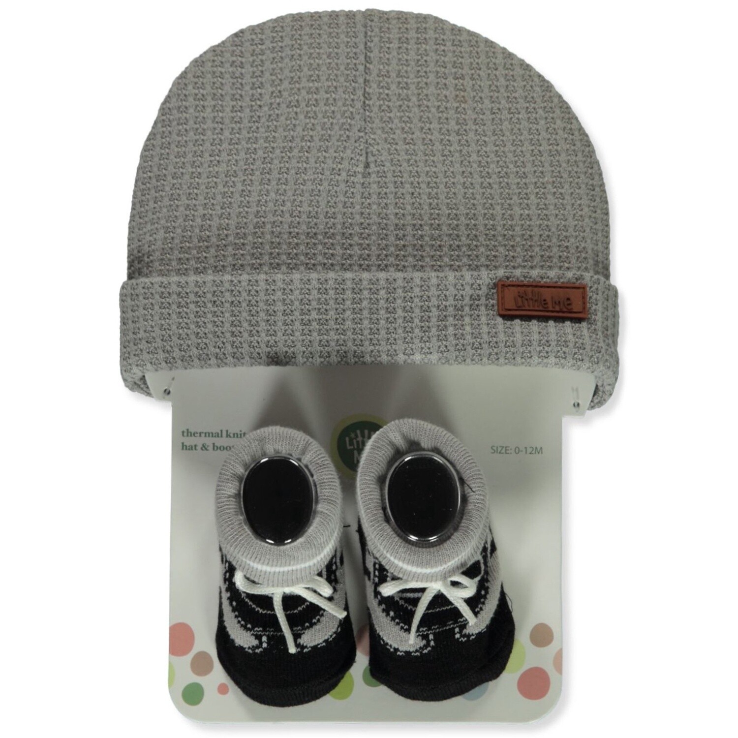 Little Me Baby Boys&#39; 2-Piece Sneaker Booties &amp; Hat Set