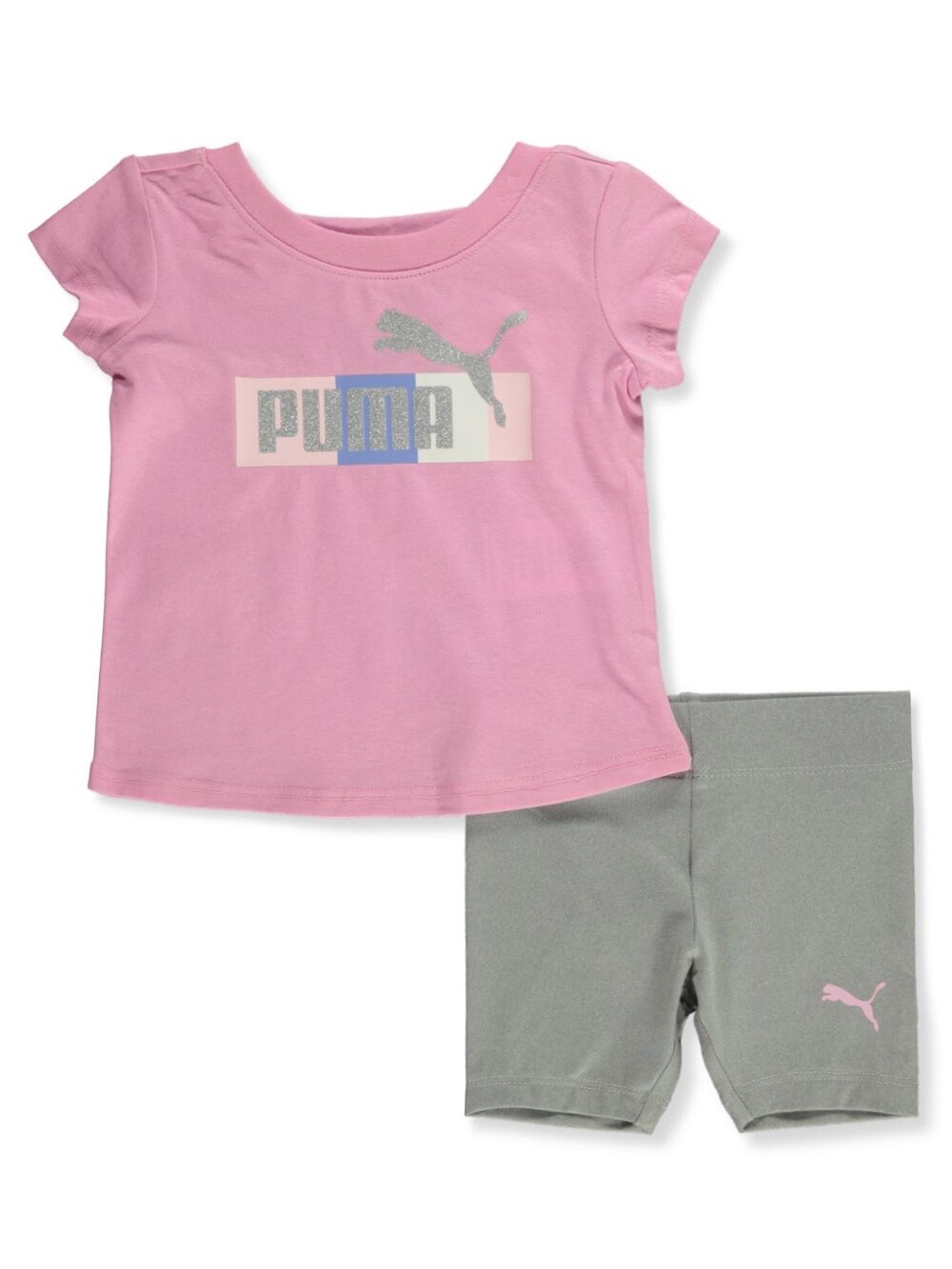 BABY GIRLS&#39; 2-PIECE BIKE SHORTS SET OUTFIT- Lilac