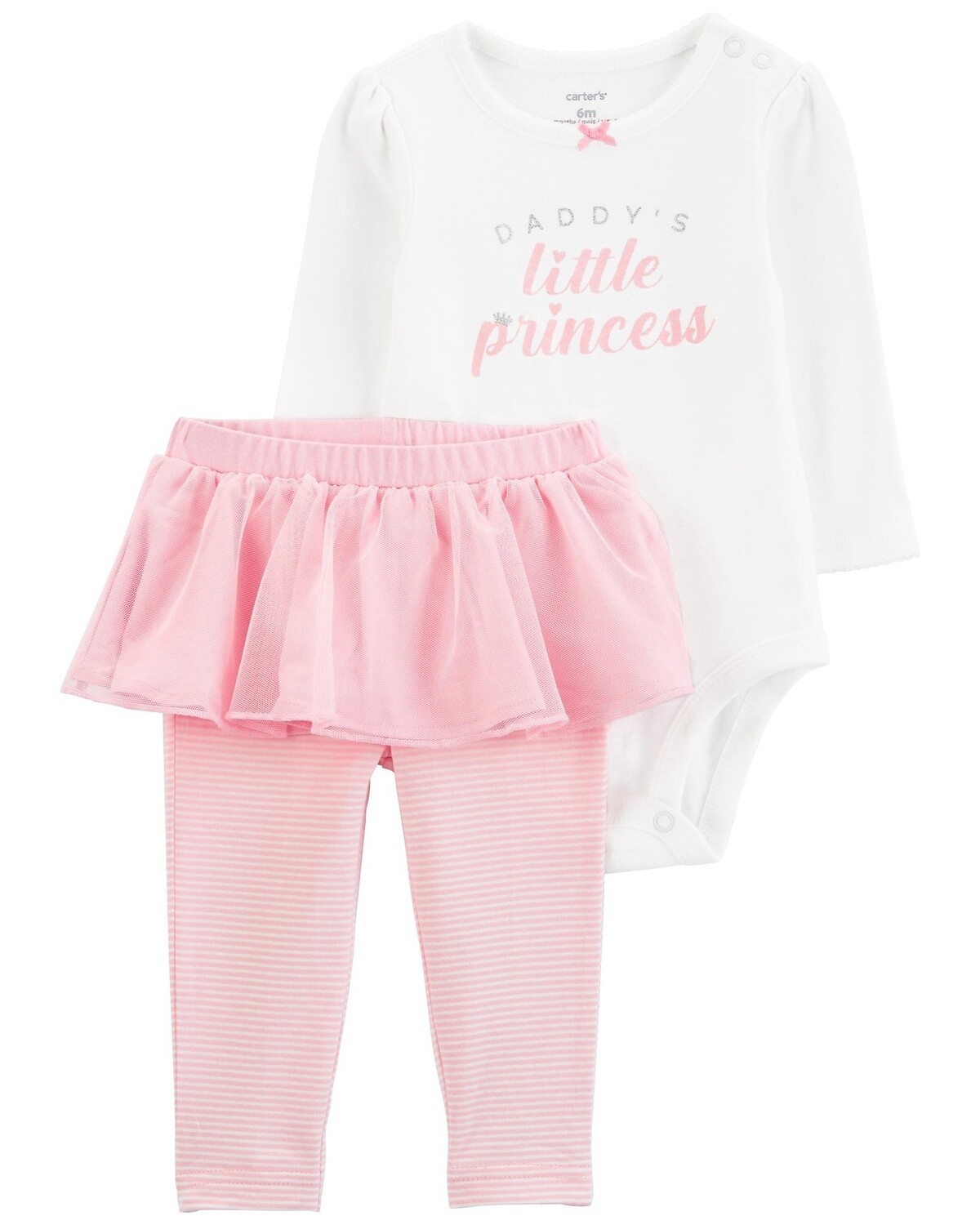 Baby 2-Piece Daddy&#39;s Little Princess Bodysuit &amp; Tutu Pant Set - White/Pink