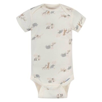 5-Pack Baby Neutral Safari Short Sleeve Onesies® Bodysuits