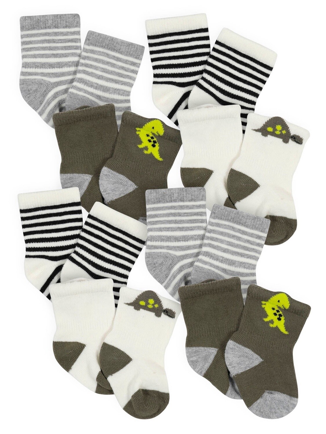 8-Piece Baby Boys Dinosaur Wiggle-Proof™ Socks