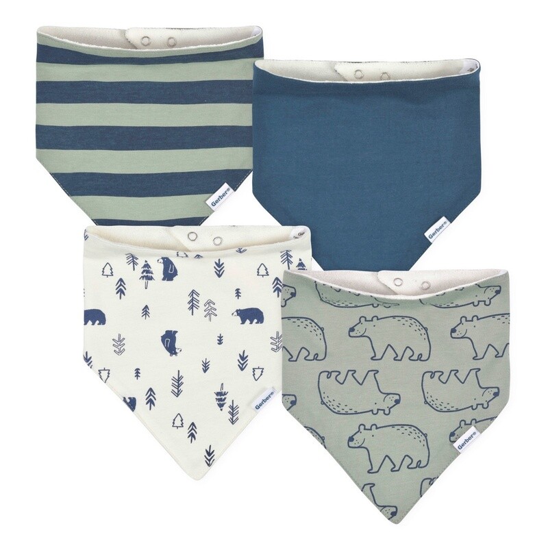 4-Pack Baby Boys Bear Bandana Bibs 5.0 star rating 9 Reviews