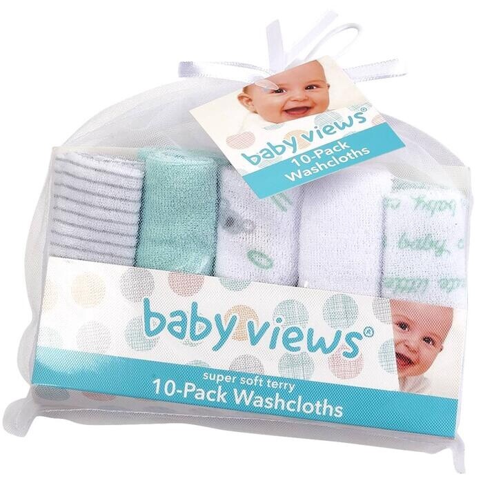 baby views 10pk. Alphabet Washcloths - Neutral