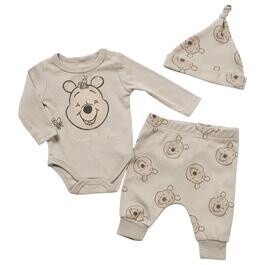 Disney® 3pc. Pooh Bodysuit &amp; Pants Set w/Hat - Biege