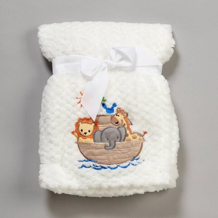 Heavenly Sent Noah’s Ark Applique Baby Blanket
