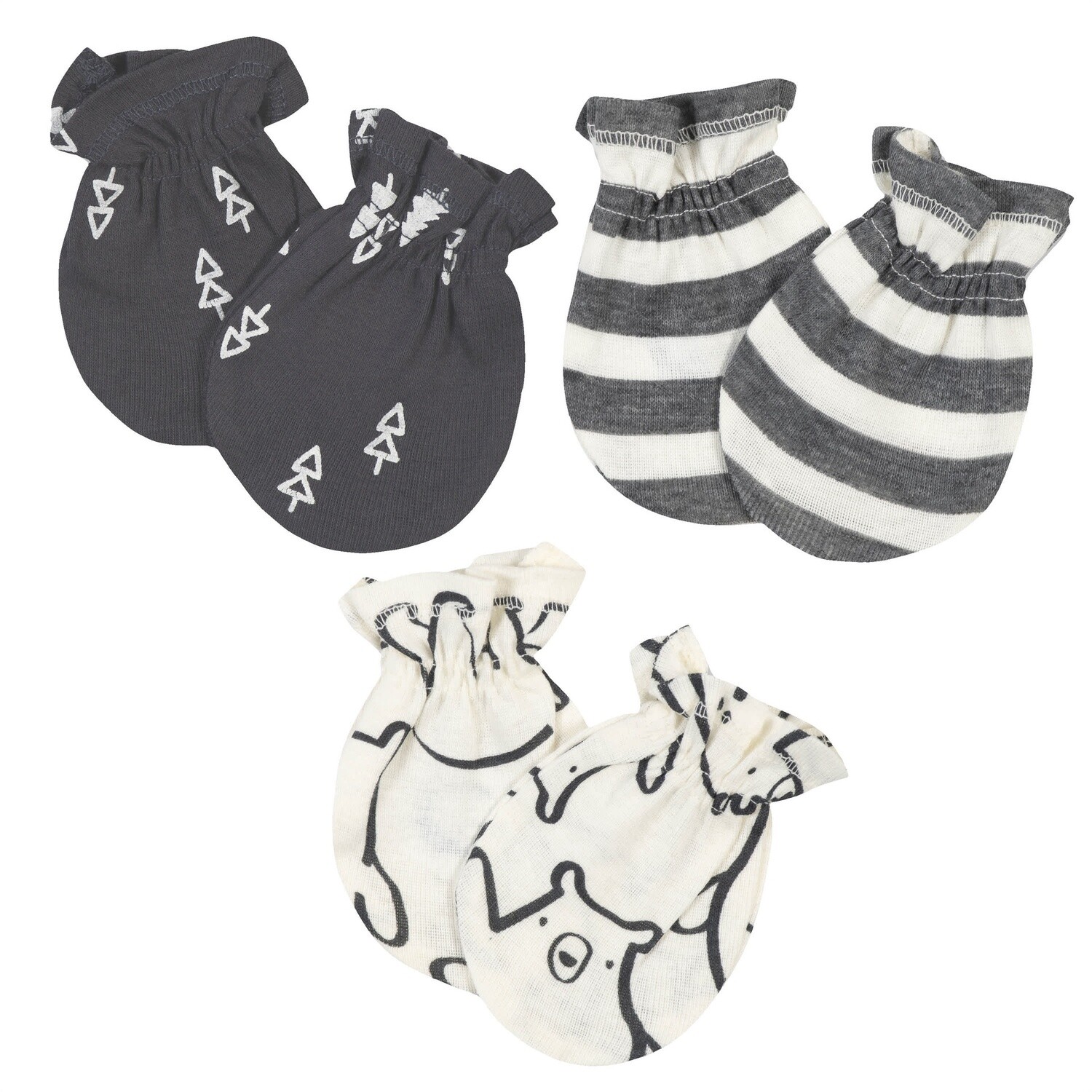 3-Pack Baby Boys No Scratch Mittens