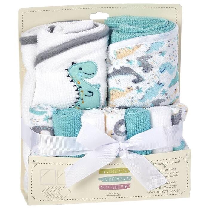 Baby Elements 9pc. Dino Bath Set - Teal/White