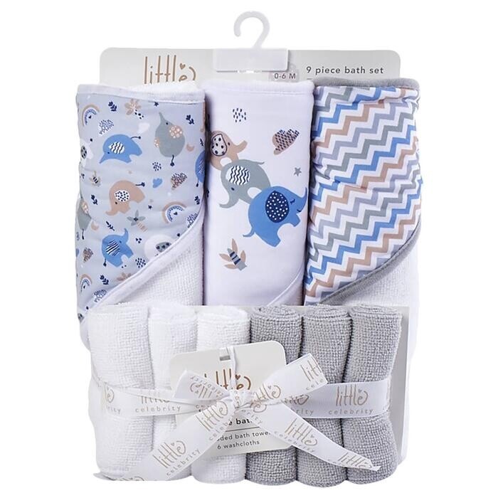 Little Celebrity 3pc. Elephant Towels &amp; 6pc. Washcloths