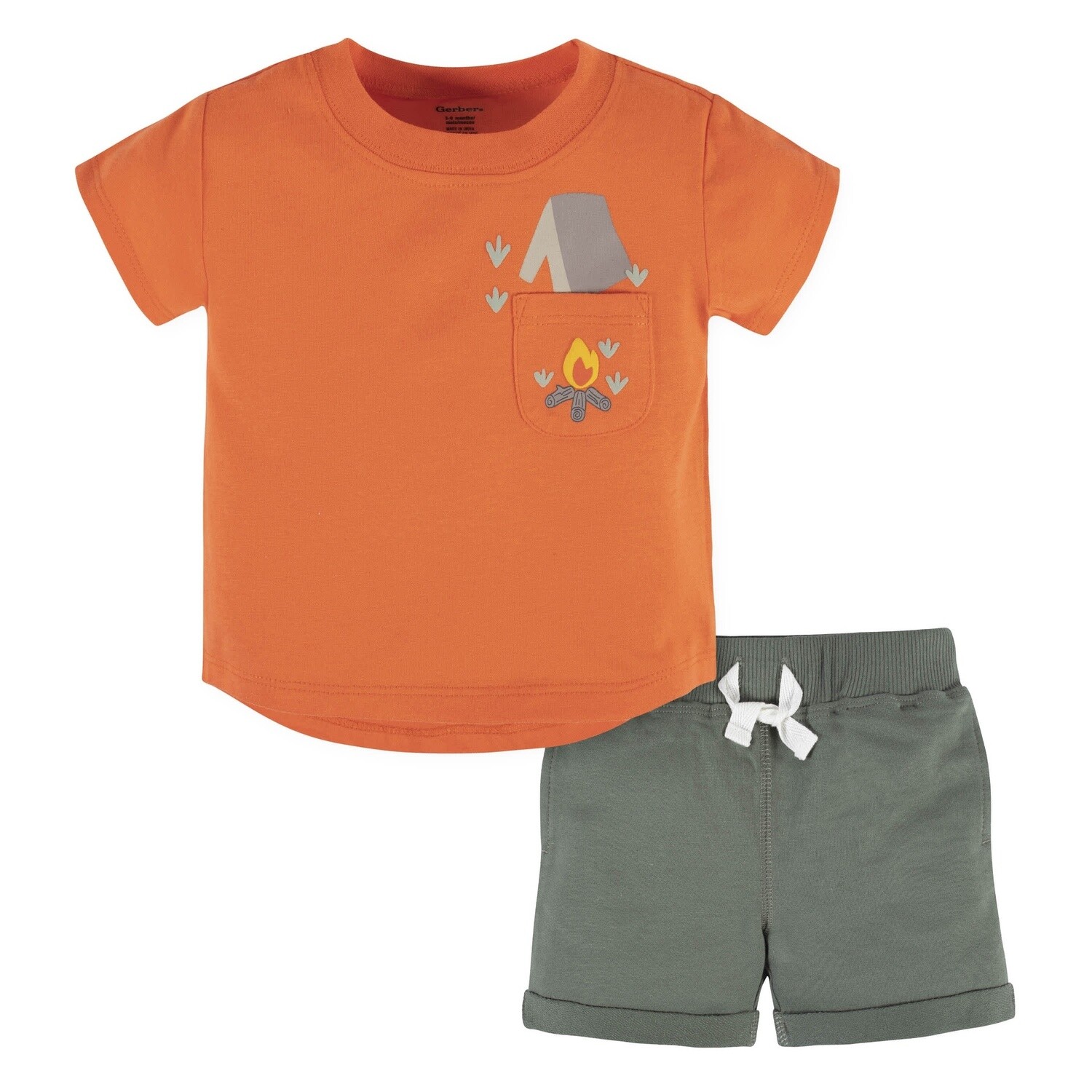 2-Piece Baby &amp; Toddler Boys Camping Fun Pocket Tee &amp; Knit Shorts Set