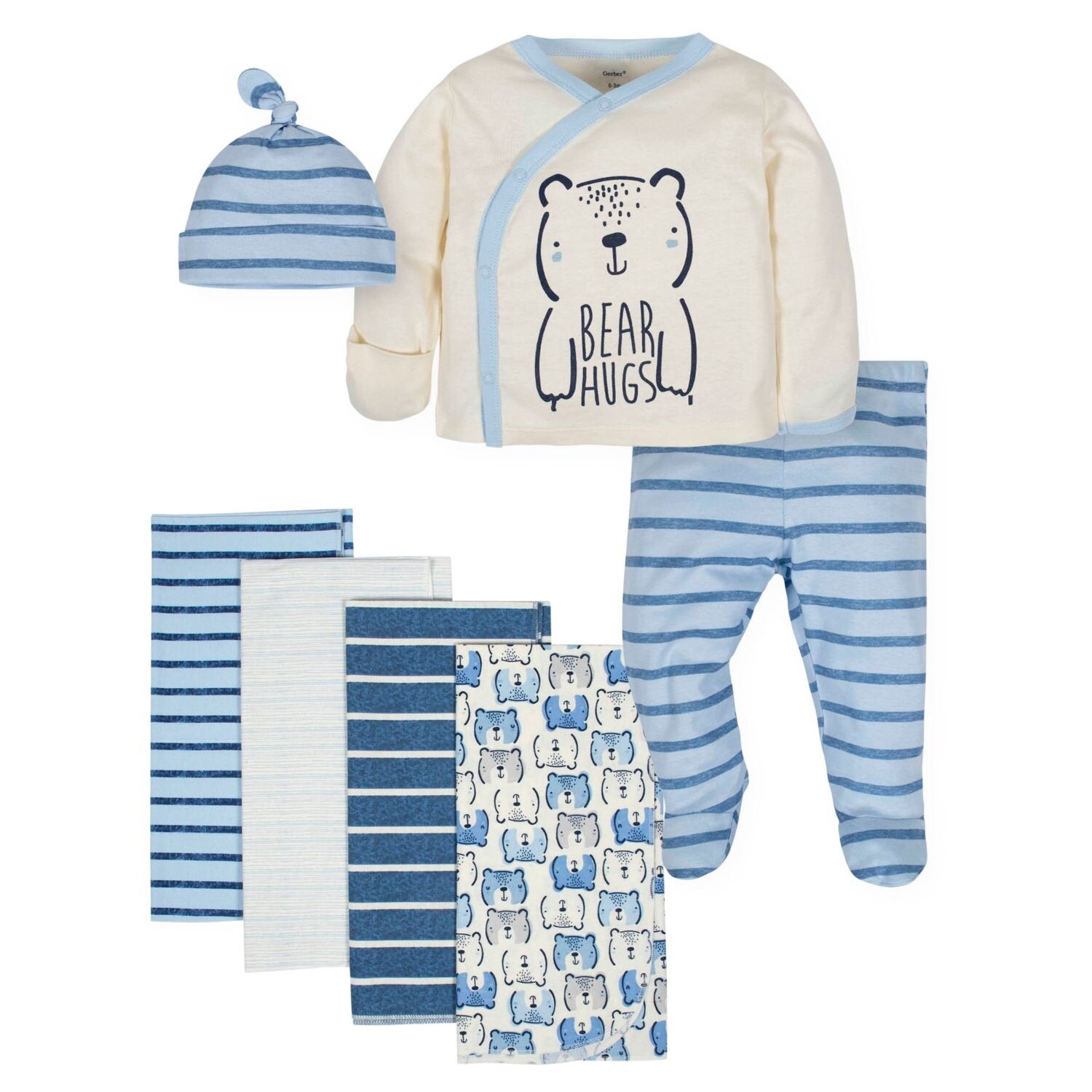 7-Piece Baby Boys&#39; Organic Teddy Gift Set