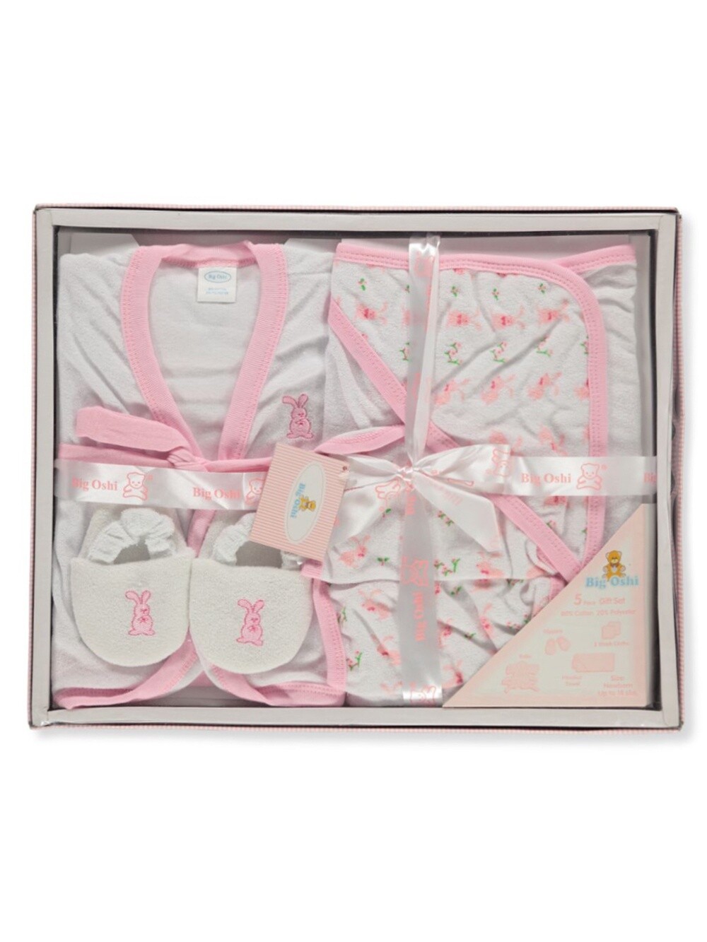 BABY 4-PIECE BATHROBE SET - pink