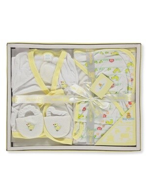 BABY 4-PIECE BATHROBE SET - yellow