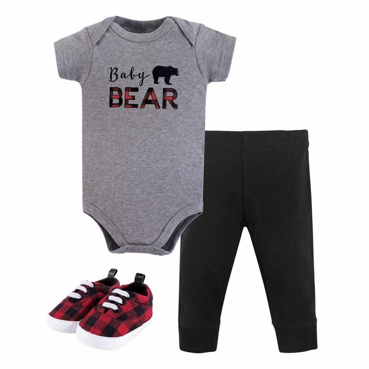 Little Treasure Bodysuit, Pant and Shoes, 3-Piece Set, Bear