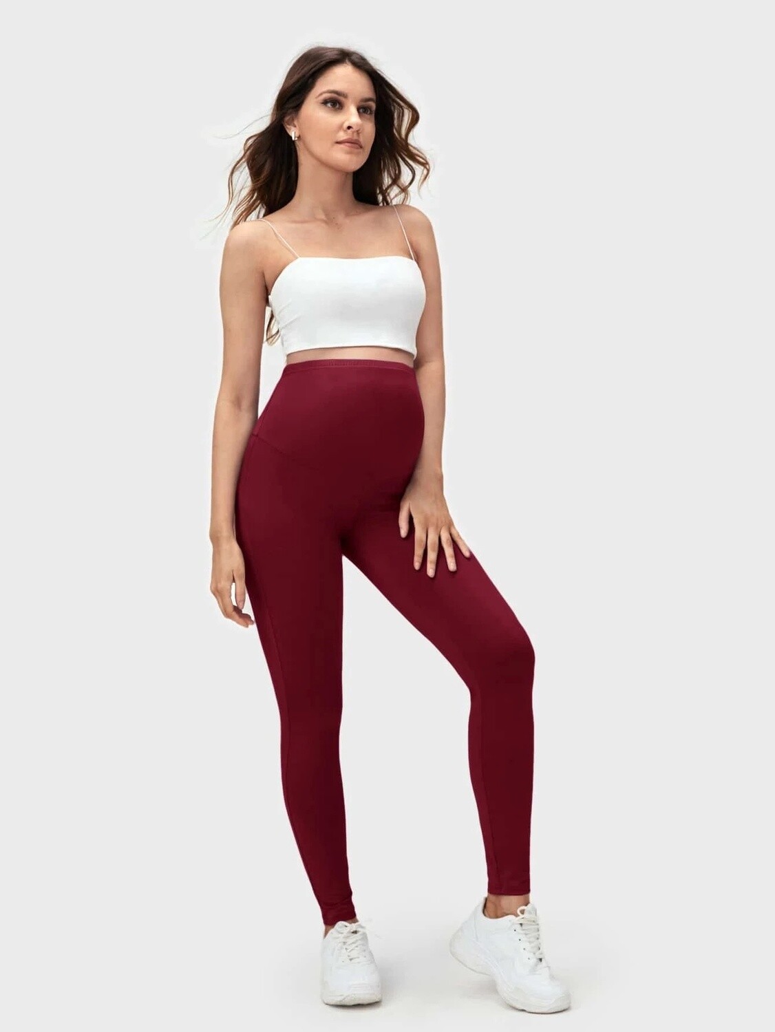 Maternity Wide Waistband Solid Leggings