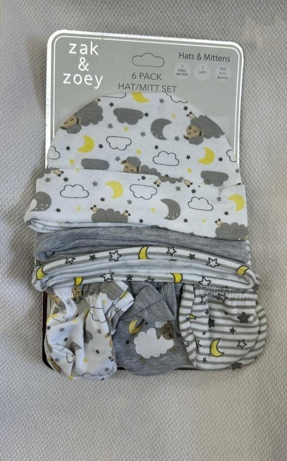Zak &amp; Zoey 6 Pack Hat and Mitten Set