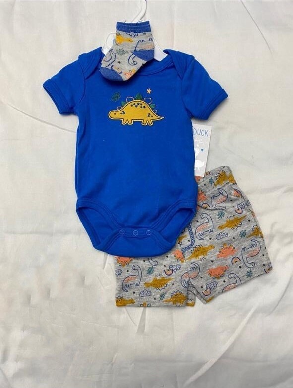 Duck Duck Goose &quot; Dinosaur&quot; 3 Pice Onesie Set