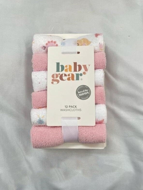 Baby Gear 12 Pack Washcloth - Pink