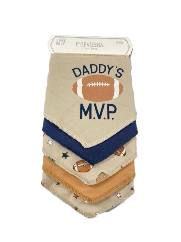 Kyle & Deena 5 pack bib set - "Daddy's MVP"