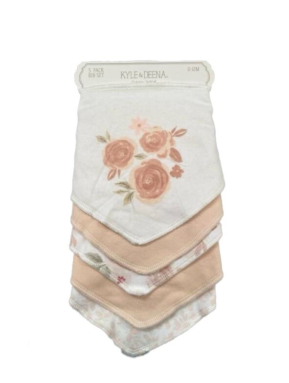Kyle &amp; Deena 5 Pack Bandana Bibs - Flower