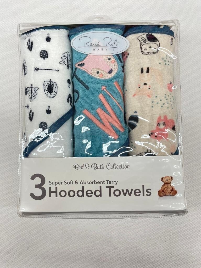 Rene Rofe 3 Pack Hooded Towels Boys