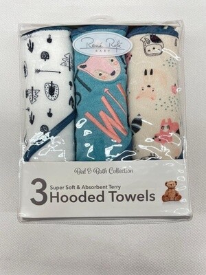 Rene Rofe 3 Pack Hooded Towels Boys