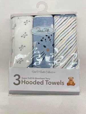 Rene Rofe 3 Pack Hooded Towels Boys