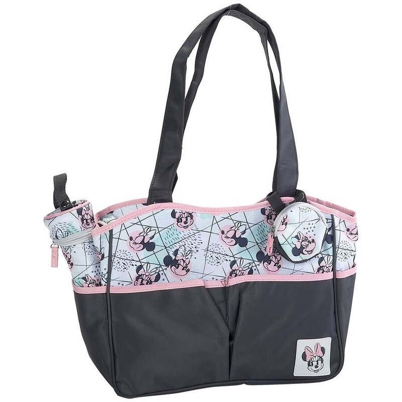 Baby Girl Minnie Watercolor Diaper Bag - 4 piece